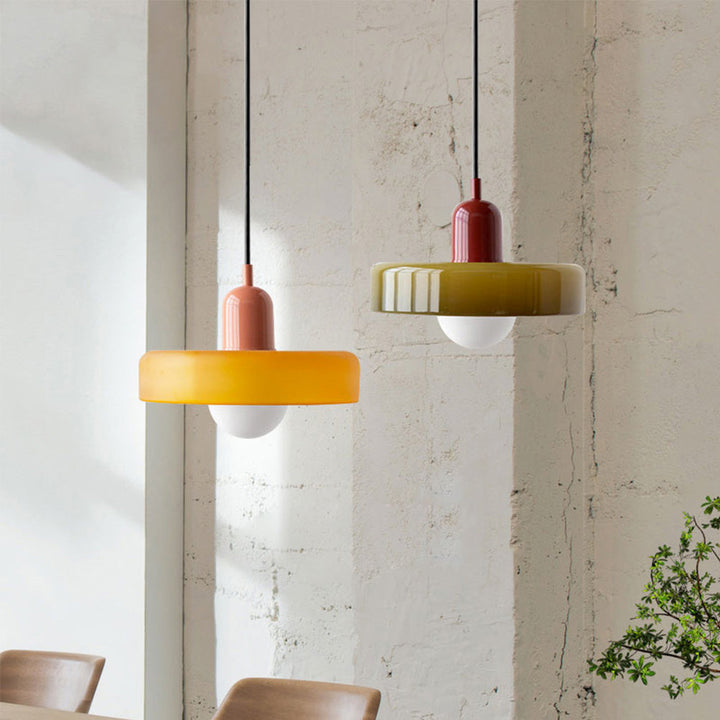 Hanging Lamp of Coloured Glass - BauLume