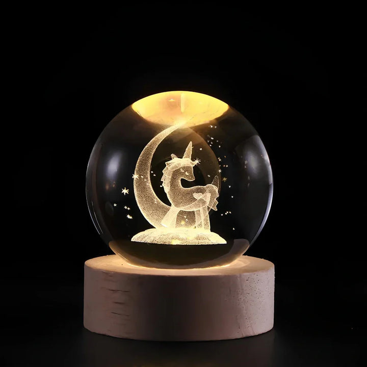 3D Engraved Crystal Sphere - Celestia