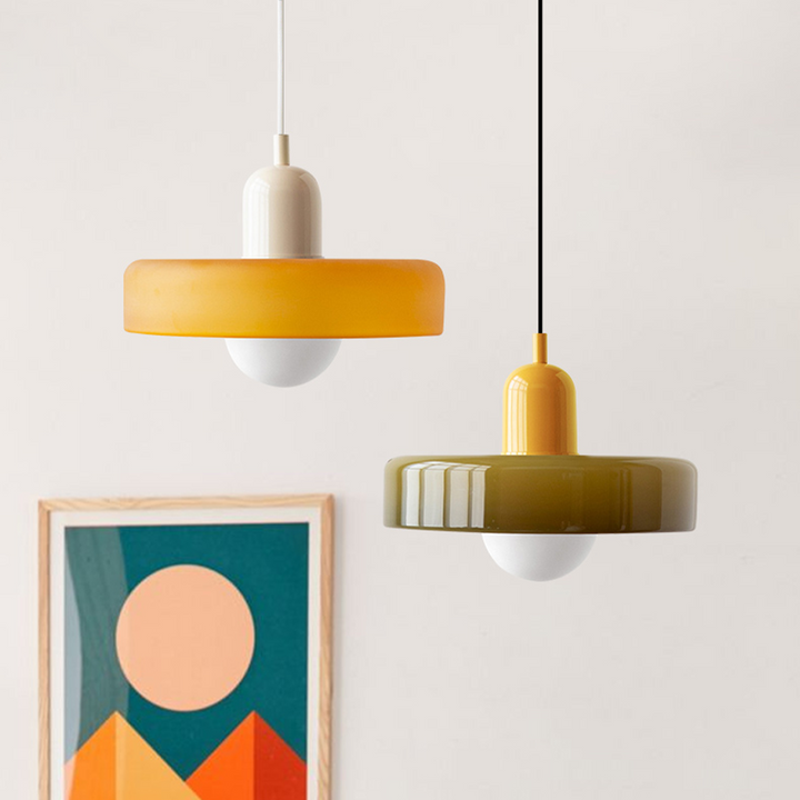 Hanging Lamp of Coloured Glass - BauLume