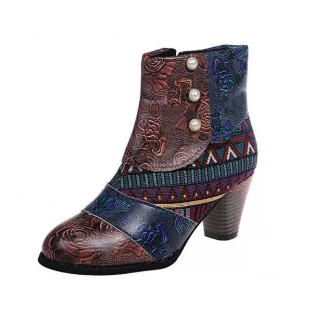 Stylish Retro Leather Women's Boots - Livia