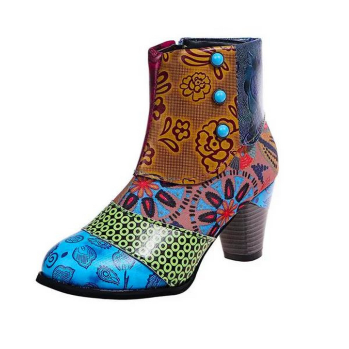 Stylish Retro Leather Women's Boots - Livia