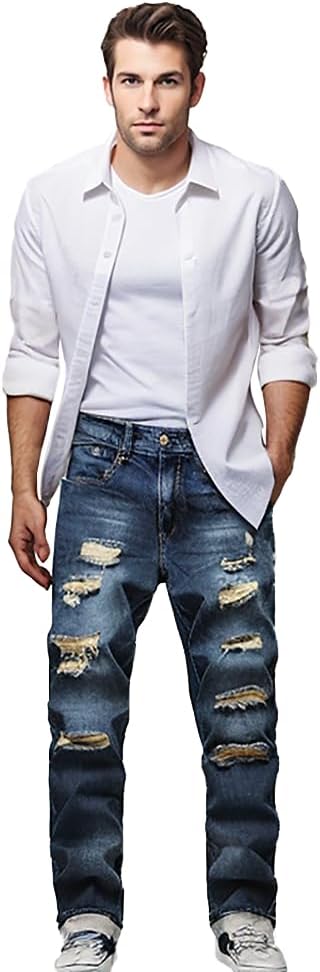 Men's Slim-Fit Ripped Jeans - Mick