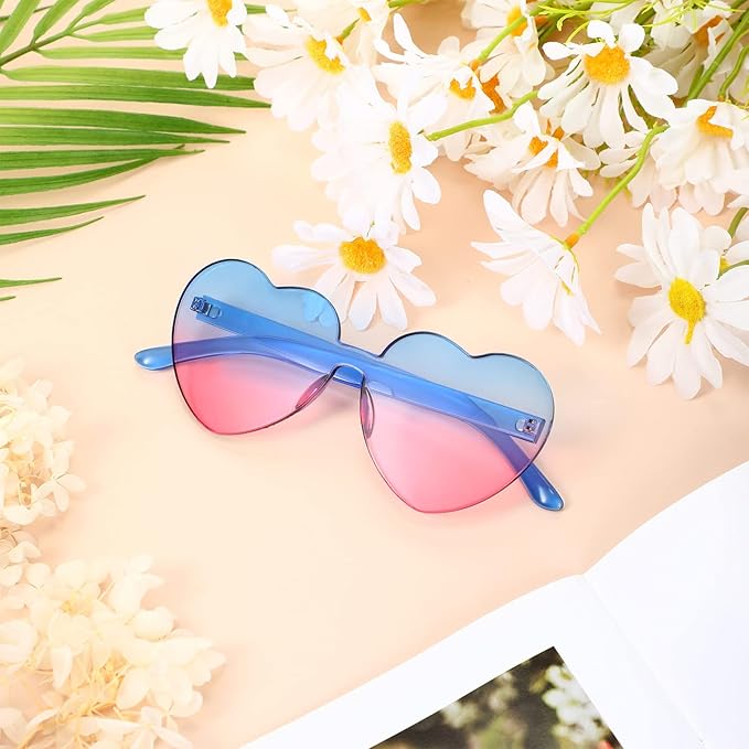 Borderless Heart-Shaped Transparent Sunglasses - Cora