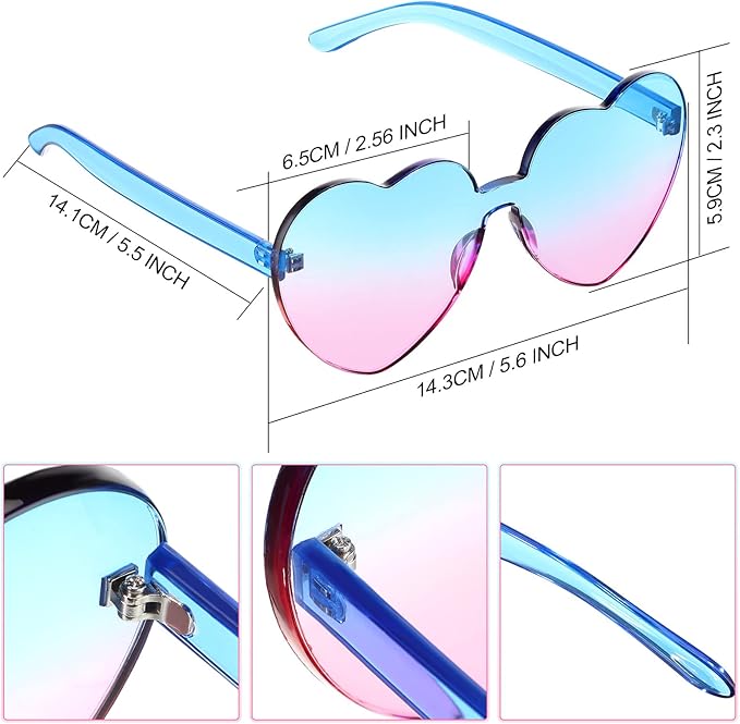 Borderless Heart-Shaped Transparent Sunglasses - Cora