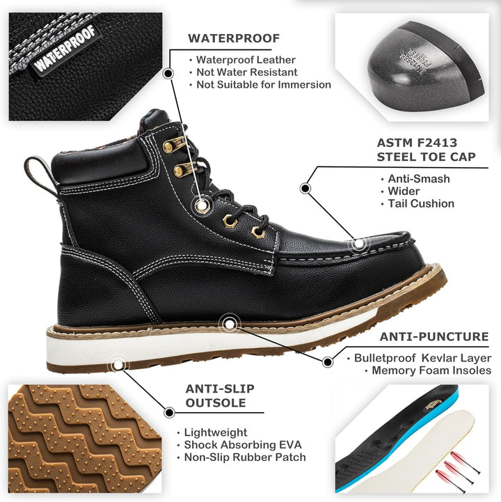 Sturdy Waterproof Work Boots for Men - Timothy