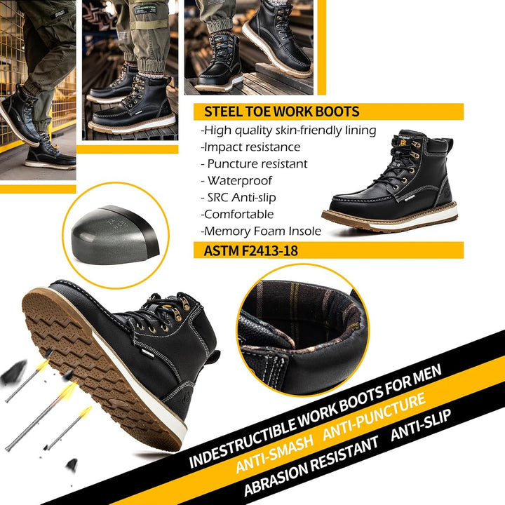 Sturdy Waterproof Work Boots for Men - Timothy