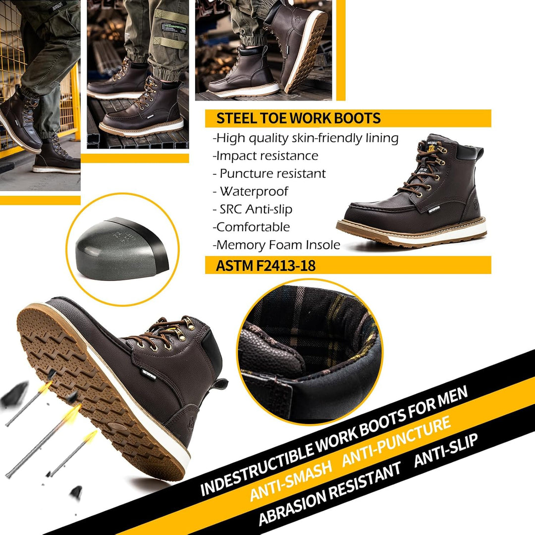 Sturdy Waterproof Work Boots for Men - Timothy