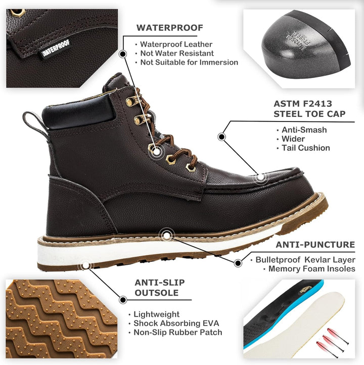 Sturdy Waterproof Work Boots for Men - Timothy