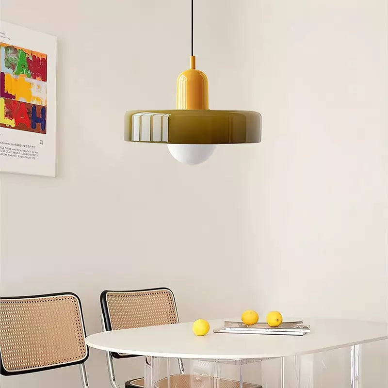 Hanging Lamp of Coloured Glass - BauLume