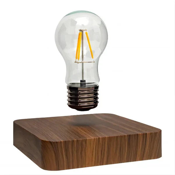 Levitating Light Bulb with Walnut Wood Base - LevitaLux