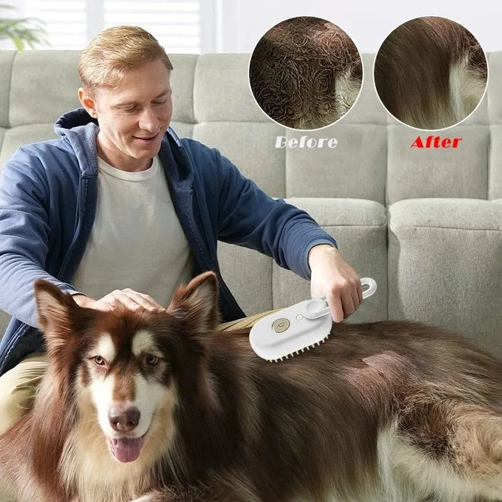 3-in-1 Electric Steam Brush for Pets - SteamPet