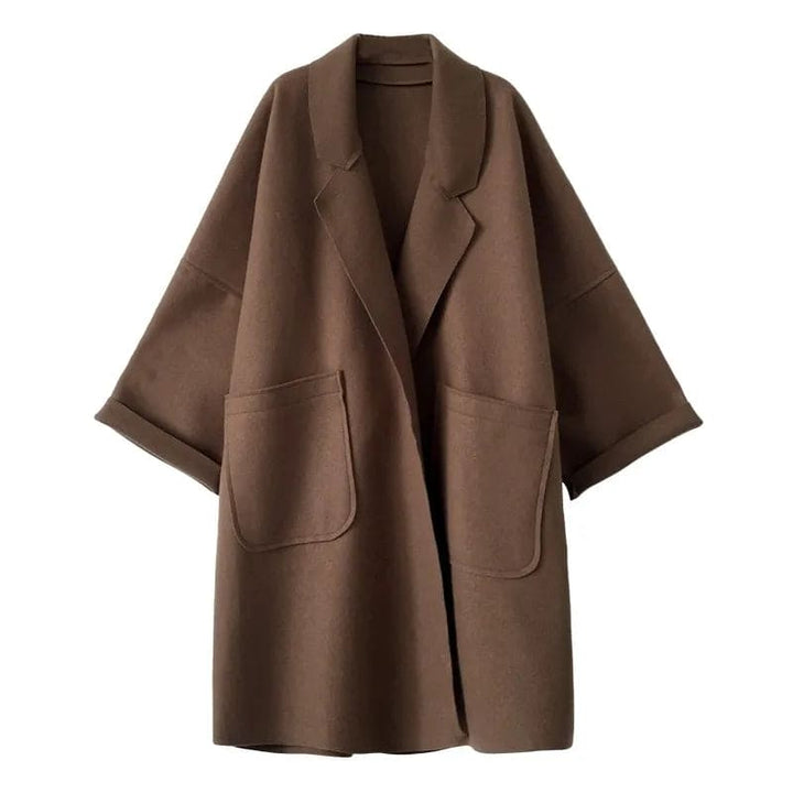 Oversized Wool Blend Trench Coat - Aura