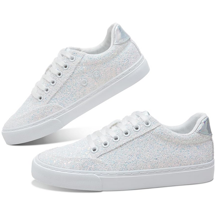 Glitter Sparkly Lace-up Sneakers - Anna