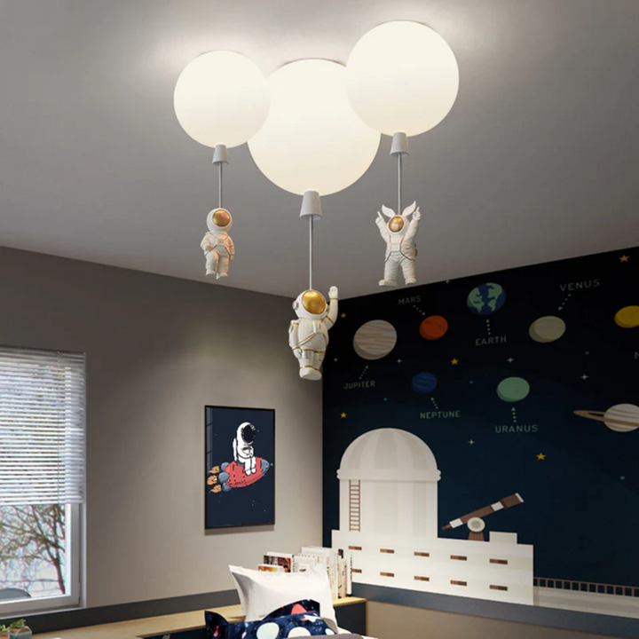 Trendy Moon/Astronaut Children's Room LED Ceiling Light - CosmoGlow