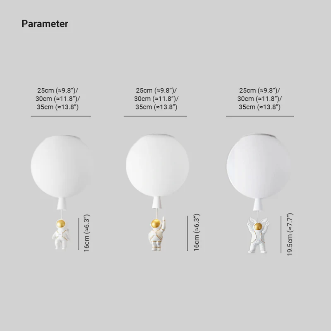 Trendy Moon/Astronaut Children's Room LED Ceiling Light - CosmoGlow