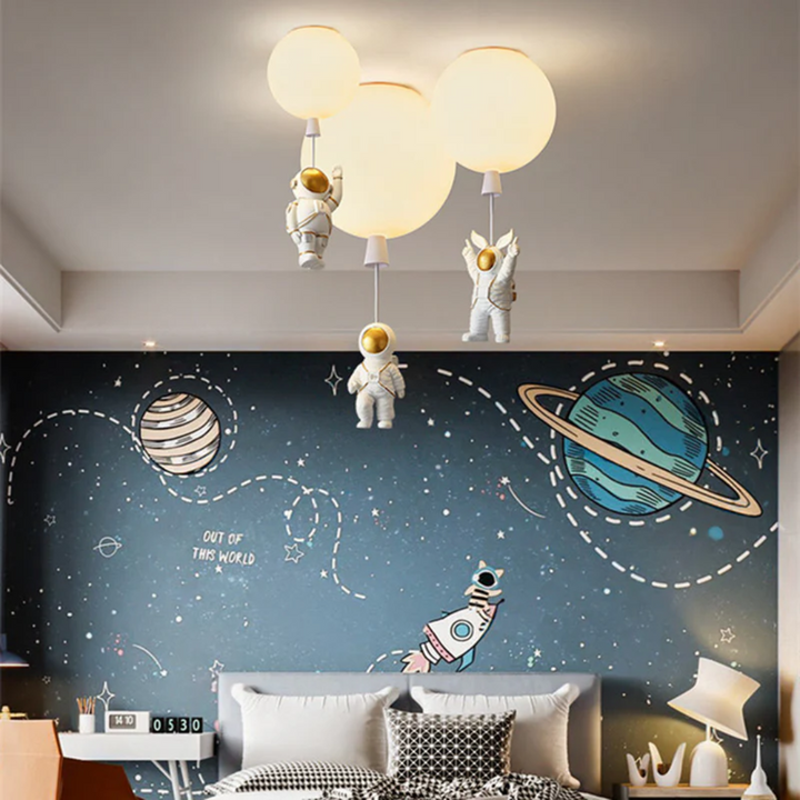 Trendy Moon/Astronaut Children's Room LED Ceiling Light - CosmoGlow