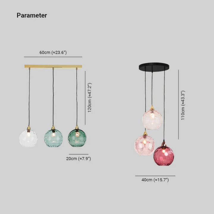 Modern Cluster Pendant Light with 3 Lamps - Cascade