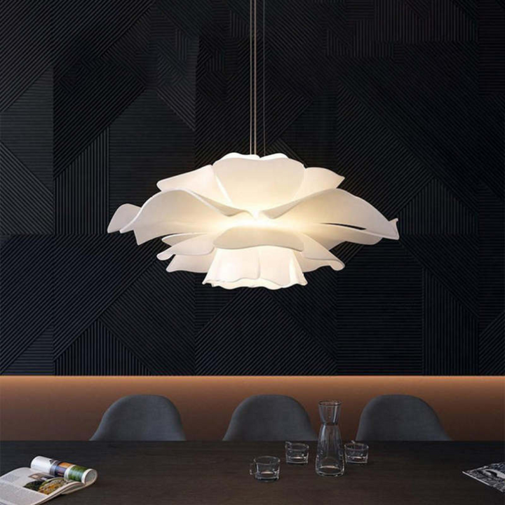 Design pendant lamp Flower White Metal - Sophia