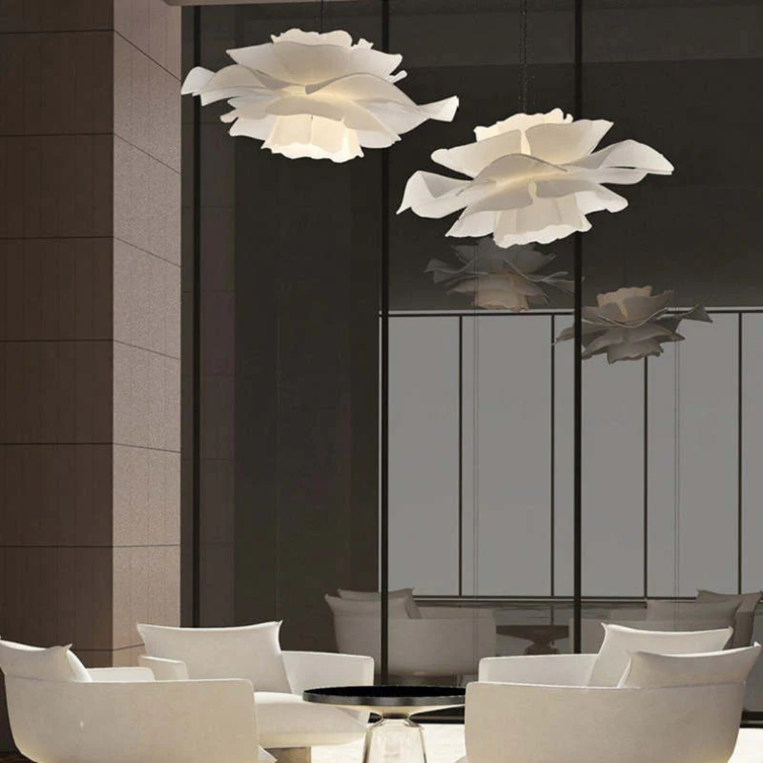 Design pendant lamp Flower White Metal - Sophia