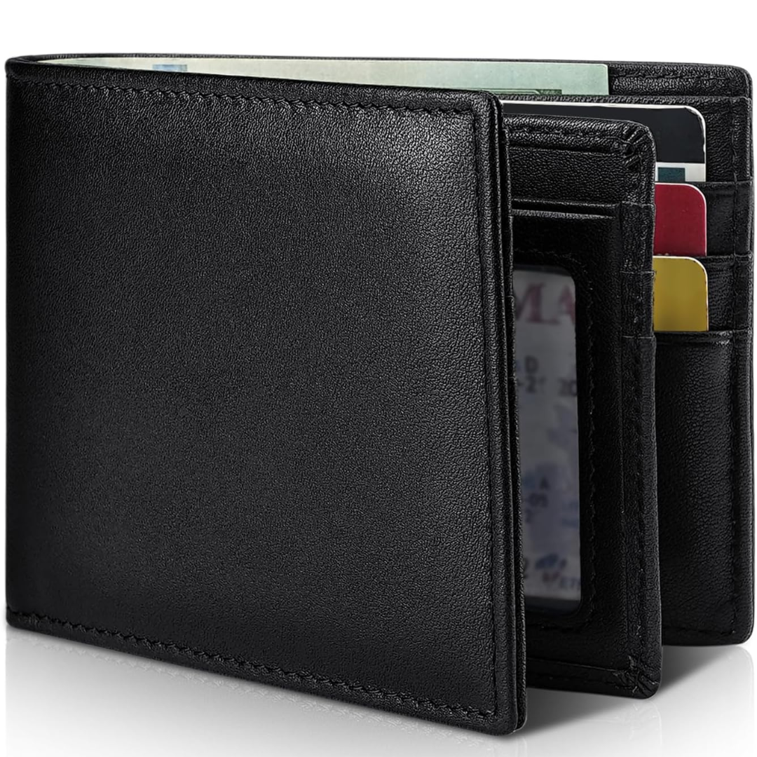 Men's Bifold Genuine Leather RFID Blocking Wallet - StitchCraft