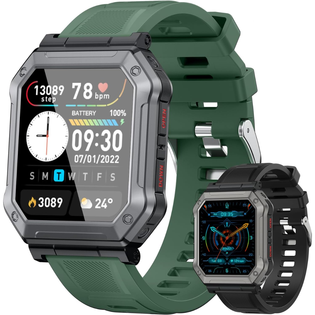 Military Smartwatch for Men with Fitness Tracker - Wayne