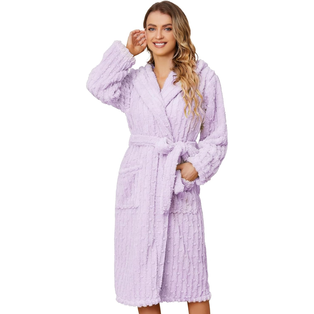 Fluffy Fleece Women's Bathrobe - Diana