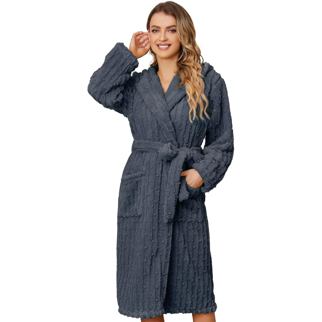 Fluffy Fleece Women's Bathrobe - Diana