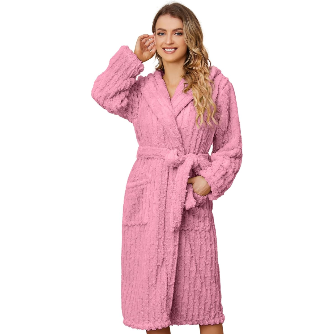 Fluffy Fleece Women's Bathrobe - Diana