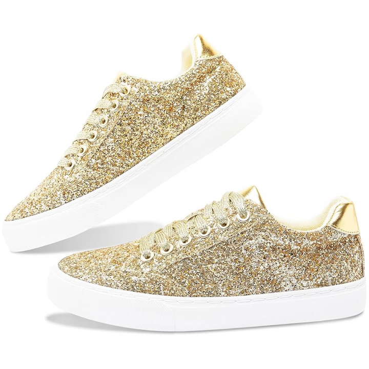 Glitter Sparkly Lace-up Sneakers - Anna