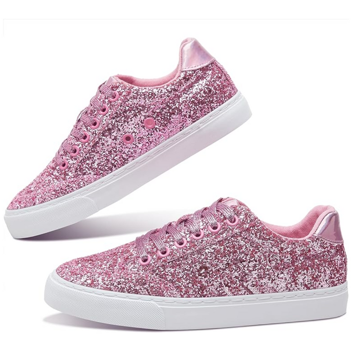 Glitter Sparkly Lace-up Sneakers - Anna