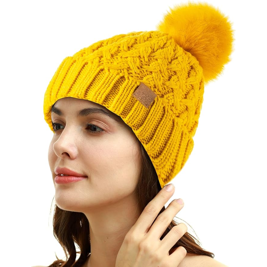 Comfortable Winter Pom Beanie - Yvonne