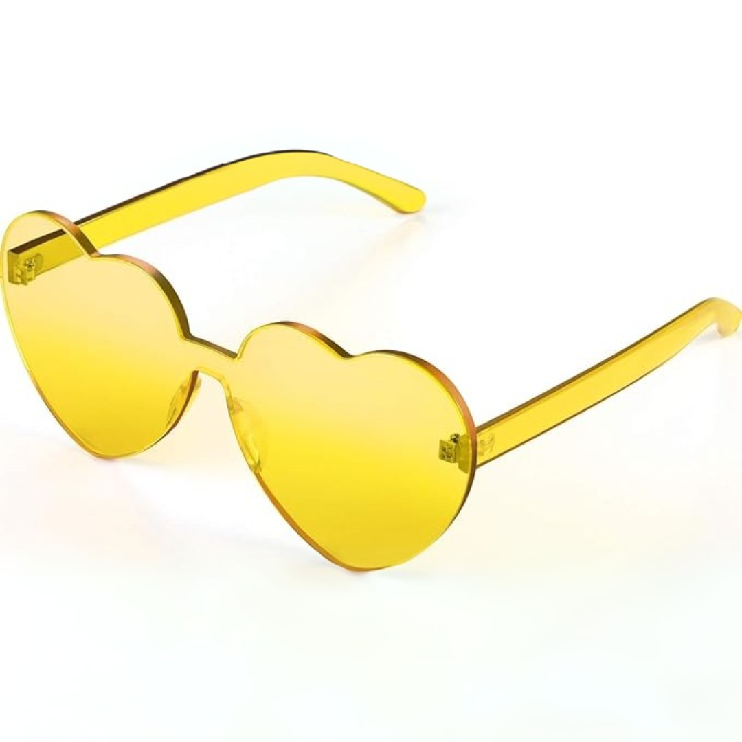 Borderless Heart-Shaped Transparent Sunglasses - Cora