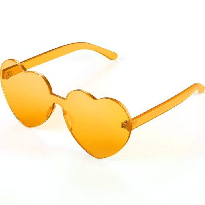 Borderless Heart-Shaped Transparent Sunglasses - Cora