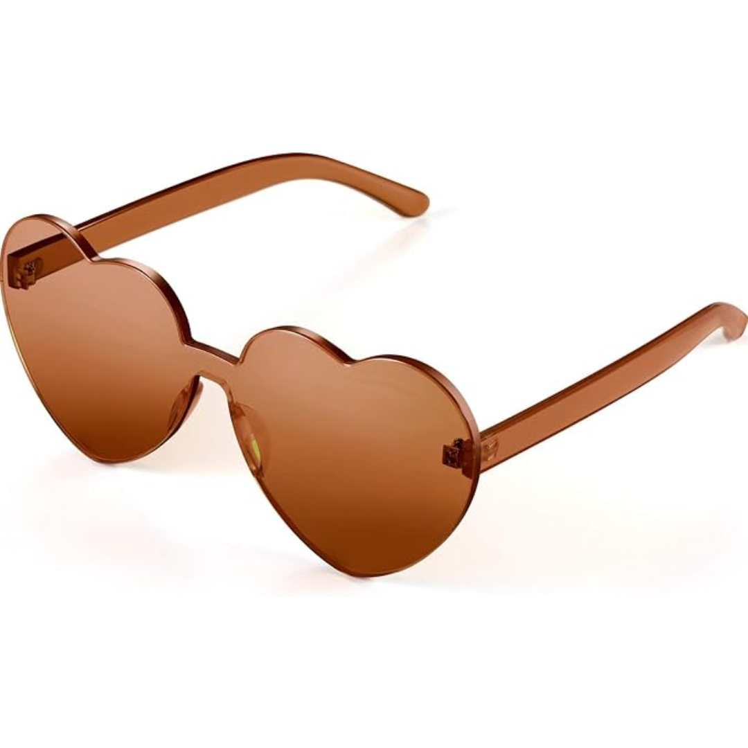 Borderless Heart-Shaped Transparent Sunglasses - Cora