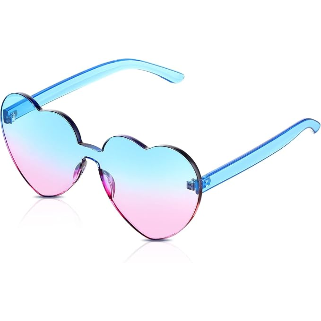 Borderless Heart-Shaped Transparent Sunglasses - Cora