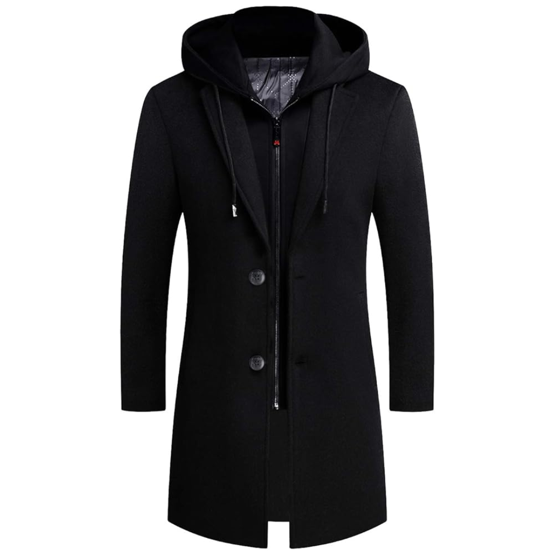 Men's Winter Trench Coat in Wool Blend - Liam