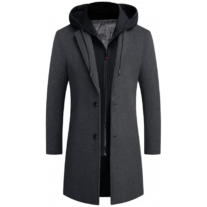 Men's Winter Trench Coat in Wool Blend - Liam