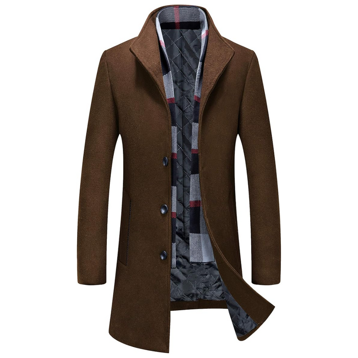 Men's Winter Trench Coat in Wool Blend - Liam