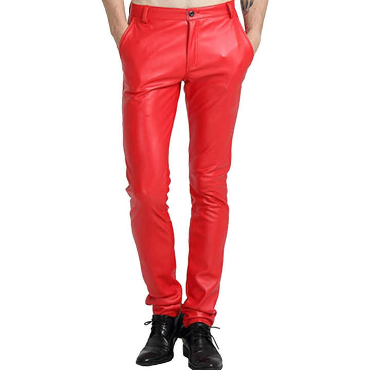 Men's Tapered Faux Leather Biker Pants - Bernard