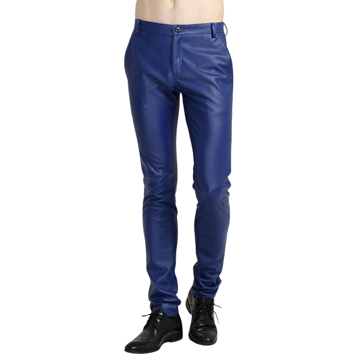 Men's Tapered Faux Leather Biker Pants - Bernard