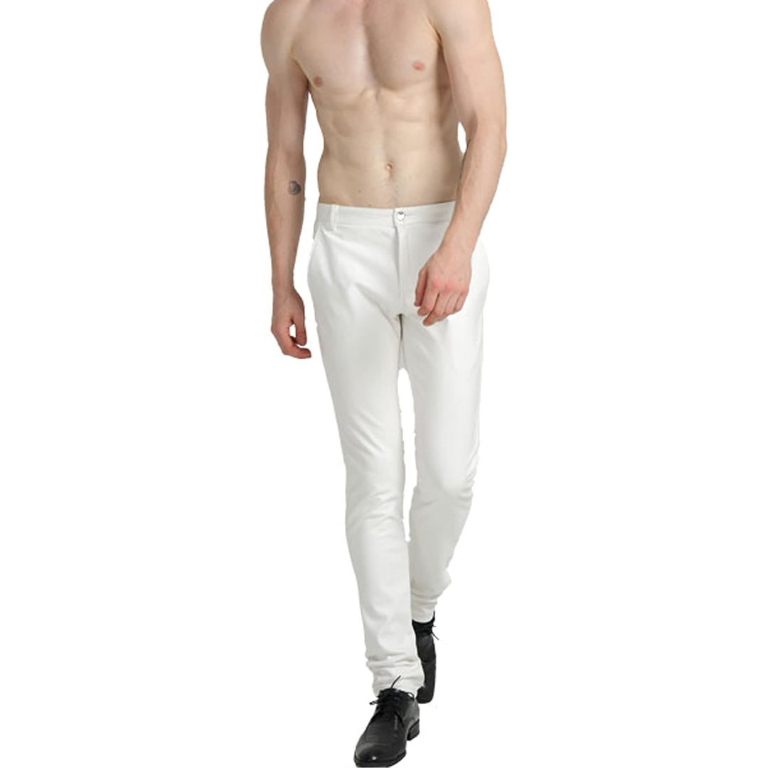 Men's Tapered Faux Leather Biker Pants - Bernard