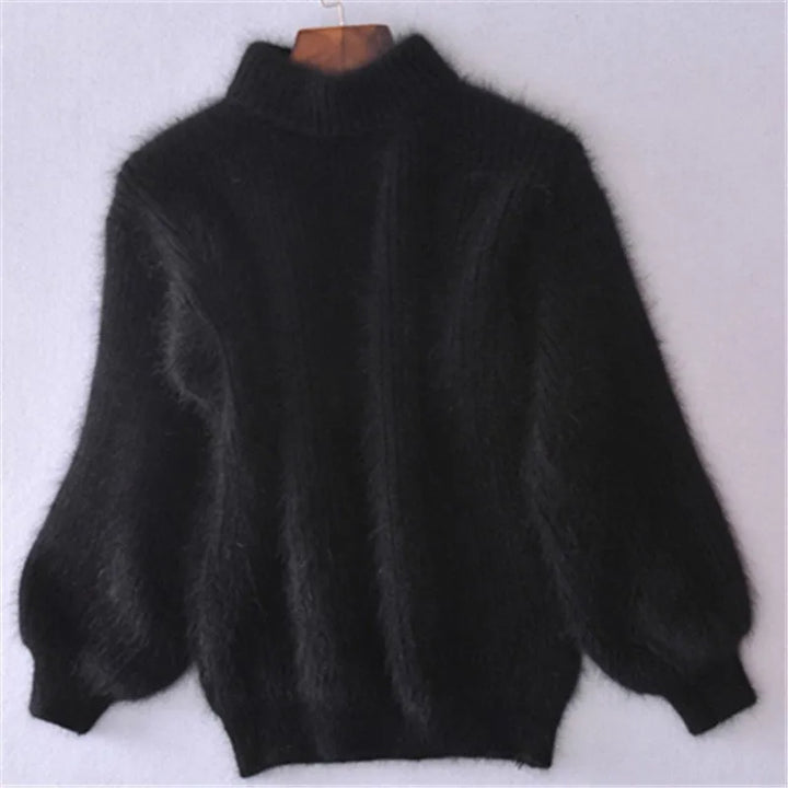 Casual Angora Knitted Women's Sweater - Livia